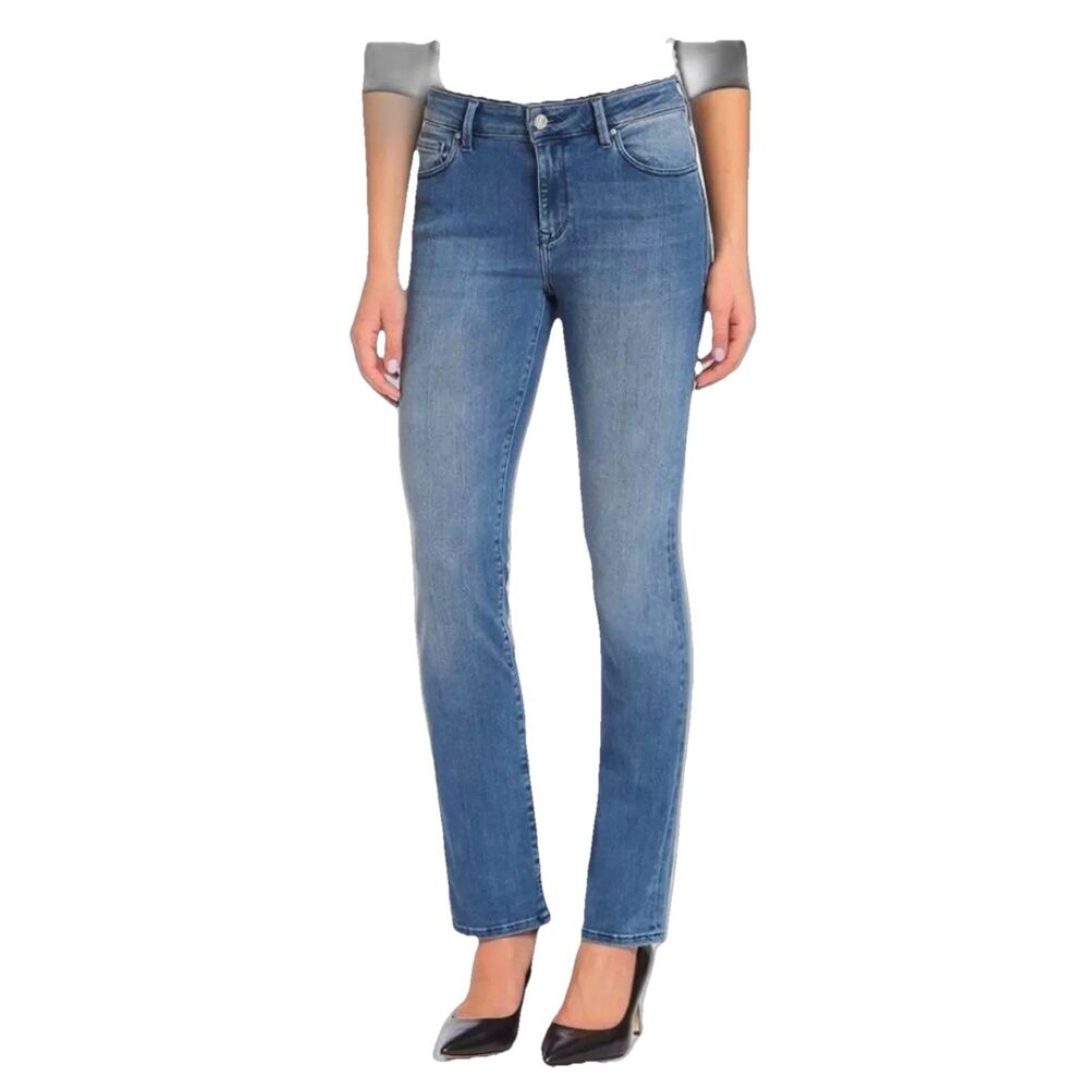 Mavi Women’s Kendra Blue Denim High Rise Straight Leg Jeans Size 14 Petite